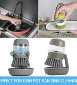 Brosse de Nettoyage pour Cuisine avec Distributeur de Savon